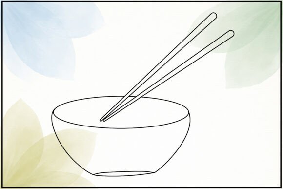 Asian Chopsticks One Line Art: A Versatile Graphic for Local Brands