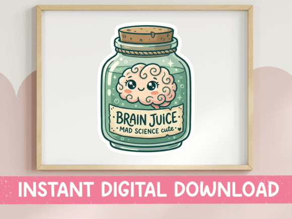Brain Juice Mad Science Cute Print: A Versatile Graphic for T-Shirt Designs