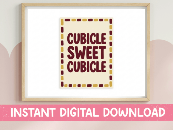 Cubicle Sweet Cubicle Retro Border Print for T-Shirt Designs