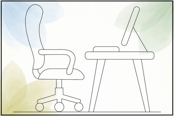 Enhancing Your Content with Office Chair Line Art Graphics