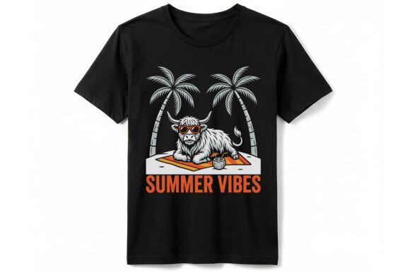 Highland Cow Summer Vibes: A Graphic T-Shirt Gem