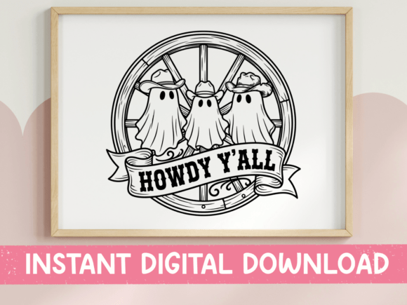 Howdy Yall Ghost Wagon Wheel: A Versatile T-Shirt and Graphics Asset