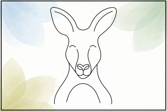 Kangaroo Face Front View Line Art: A Versatile Graphics Asset