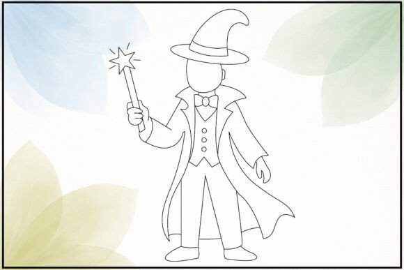 Magician Magic Wand Line Art: A Versatile Graphics Illustration
