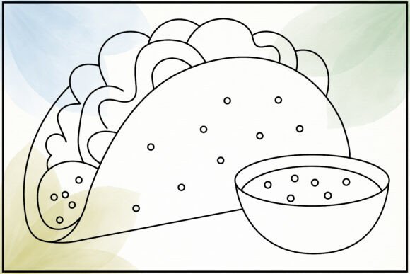 Minimal Taco Line Art: A Versatile Graphics Asset