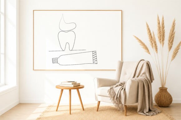 Minimal Teeth Line Art: A Versatile Graphics Asset for Local Brands