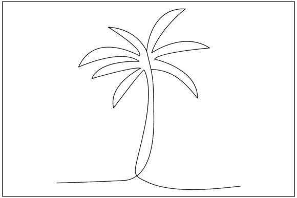 Palm Tree Line Art: A Versatile Graphics and Illustrations Asset