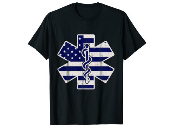 Patriotic EMS Star Paramedic T-Shirt Graphics
