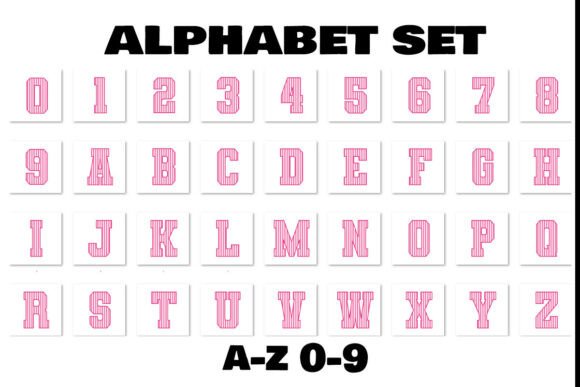 Pink Stripes Colorful Alphabet: A Versatile Graphics Asset