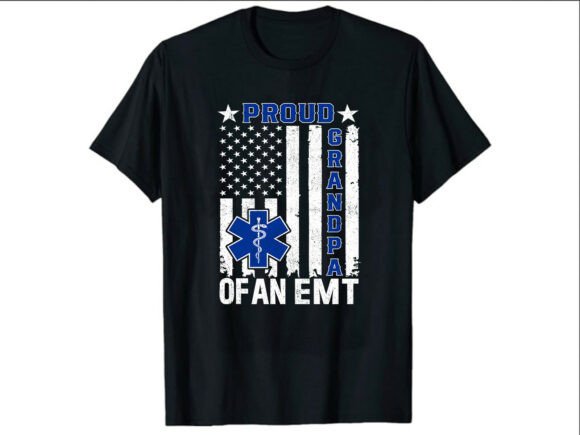 Proud EMT Grandpa Paramedic T-Shirt: A Bold Graphic for T-Shirt Designs