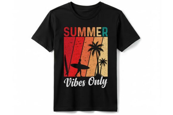 Retro Summer Vibes Surfer T-Shirt: A Graphic Tee for Branding