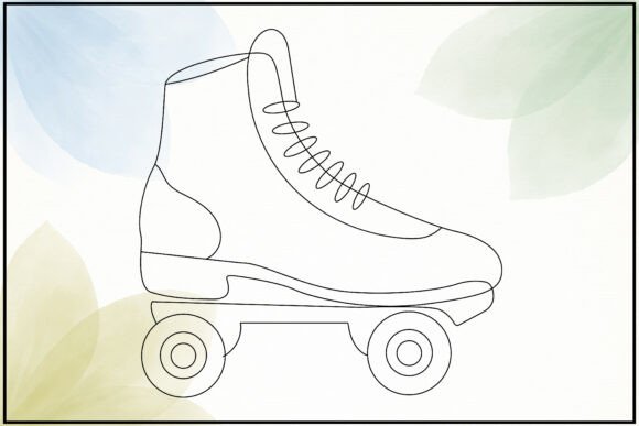 Roller Skate Line Art: A Versatile Design for Embroidery