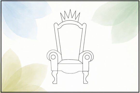 Royal Throne Line Art: A Versatile Graphics and Illustrations Asset