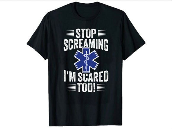Screaming I'm Scared Paramedic T-Shirt