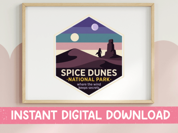 Spice Dunes Badge: A Versatile Graphic for T-Shirt Designs