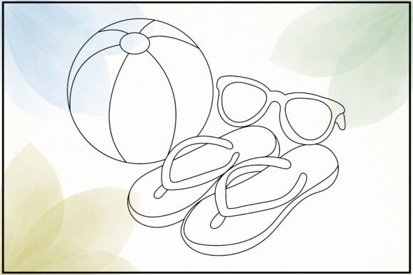 Summer Beach Items Line Art: A Versatile Graphics Treasure