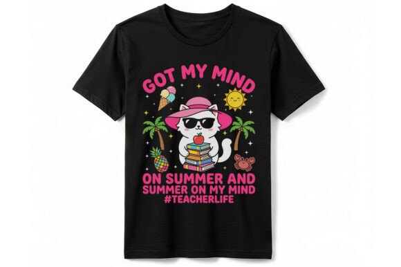 Summer on My Mind Teacher T-Shirt Graphics