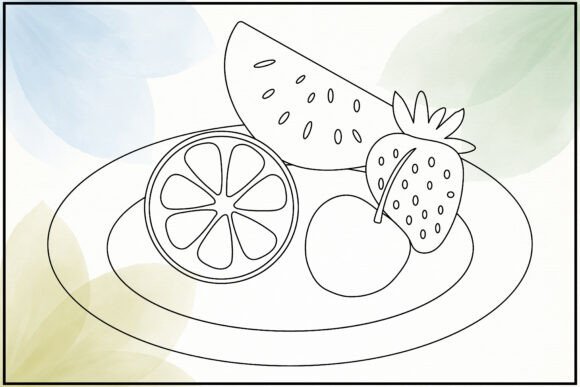 Tropical Fruits Slice Line Art: A Versatile Graphics Asset