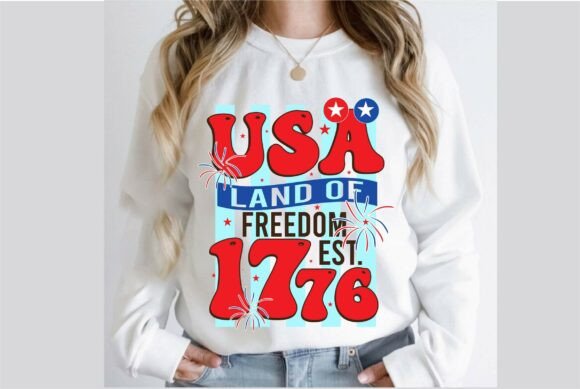USA Land of Freedom Est, 1776 Graphics for T-Shirt Designs