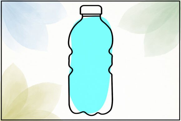 Water Bottle Line Art: A Versatile Graphics and Illustrations Asset