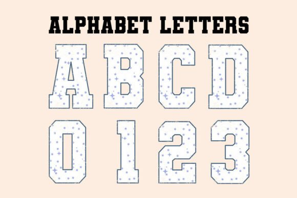 White Retro 4th of July Alphabet Letters